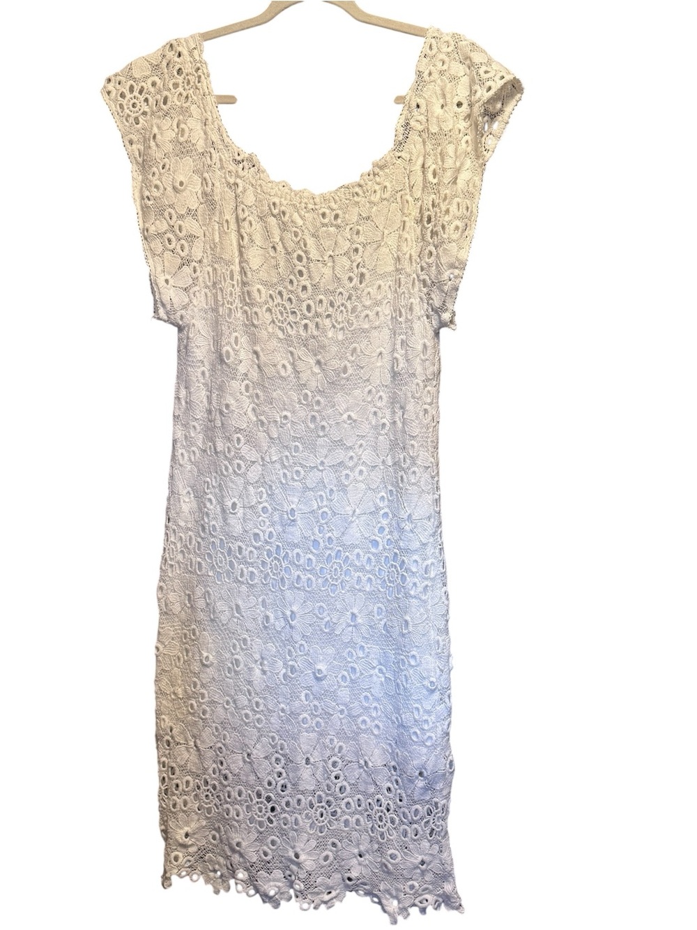 Velvet Graham & Spencer Cream Lace Midi Dress crochet coquette whimsy sz M boho